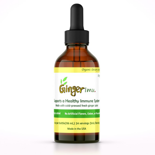 GingerImu | Organically Formulated Dietary Supplement | Boost Immunity, Enhance Wellness, Antioxidant Powerhouse | With Cold Pressed Fresh Ginger Juice, Apple Cider Vinegar, Lemon Juice | 24 Servings | Made in USA